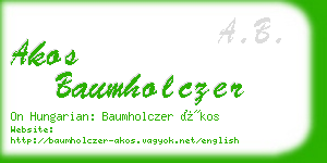 akos baumholczer business card